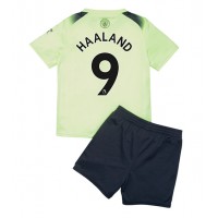 Fotbalové Dres Manchester City Erling Haaland #9 Dětské Alternativní 2022-23 Krátký Rukáv (+ trenýrky)